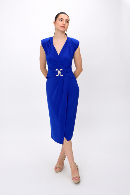 Hardware Buckle Wrap Front Dress Style 242711. Royal Sapphire 163. 5