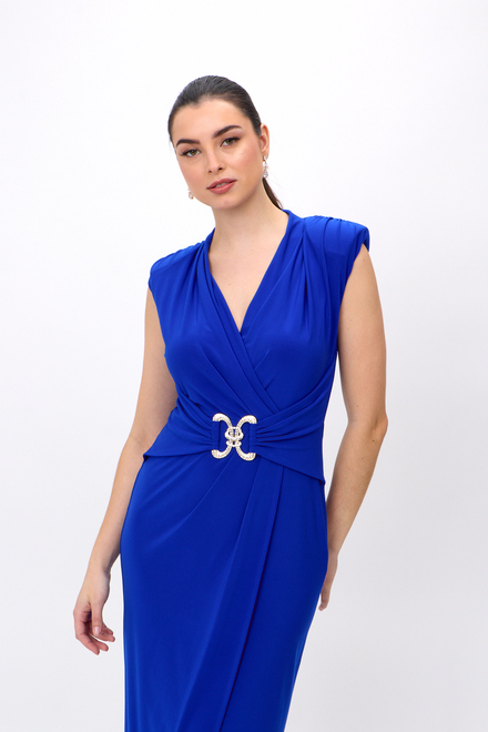 Hardware Buckle Wrap Front Dress Style 242711. Royal Sapphire 163. 6