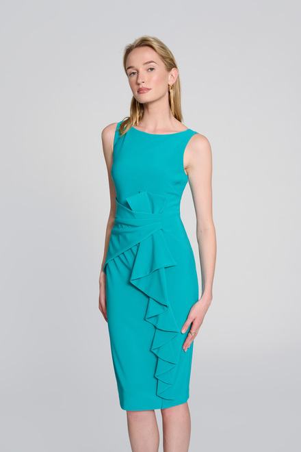 Ruffle Detail Dress Style 242712. Ocean Blue. 4