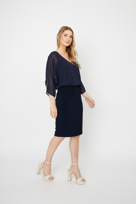 Exposed Shoulder Dress Style 242728. Midnight Blue