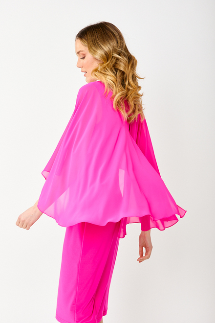 Embellished Cape Dress Style 242731. Shocking Pink. 2