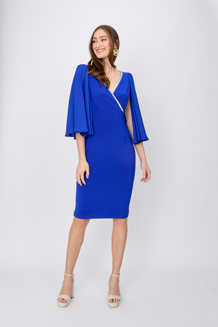 Embellished Wrap Front Dress Style 242732. Royal Sapphire 163. 4