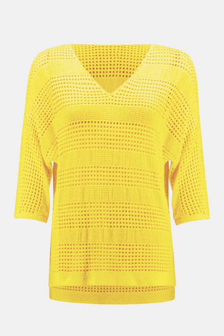 Perforated V-Neck Top Style 242903. Sunlight. 5