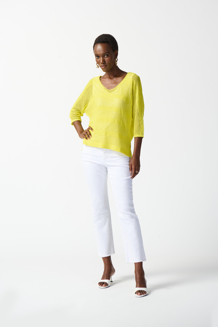 Perforated V-Neck Top Style 242903. Sunlight. 4