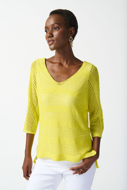 Perforated V-Neck Top Style 242903. Sunlight