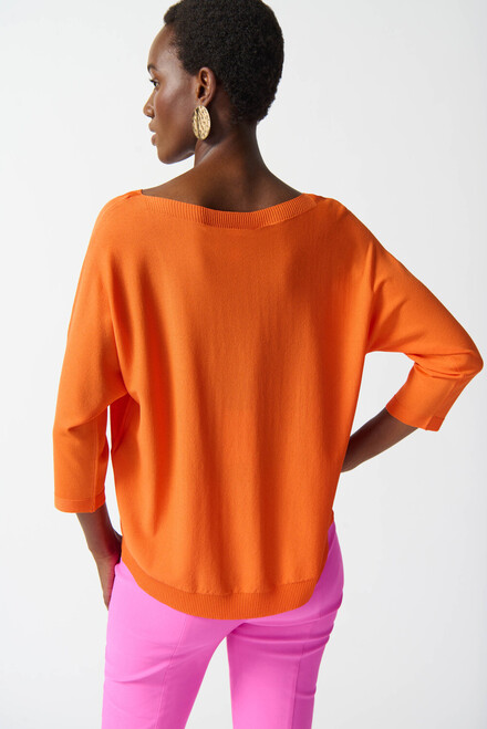 Front Pleat Boat Neck Top Style 242905. Mandarin. 2