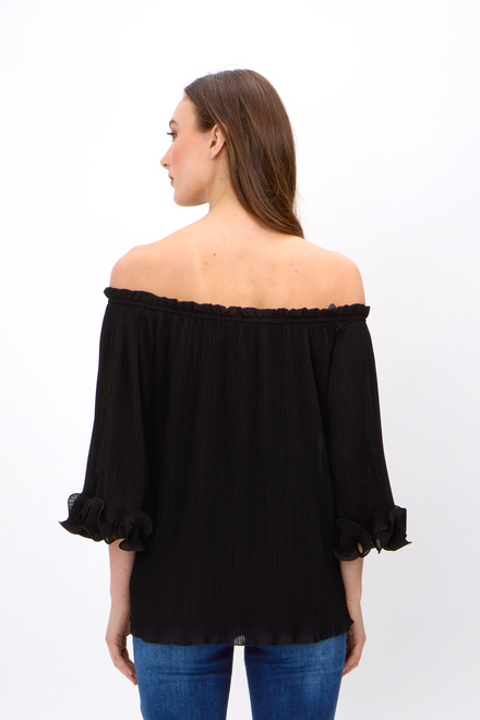 Off-Shoulder Pleated Top Style 242909. Black. 2