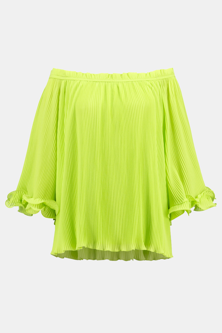 Off-Shoulder Pleated Top Style 242909. Key Lime. 4
