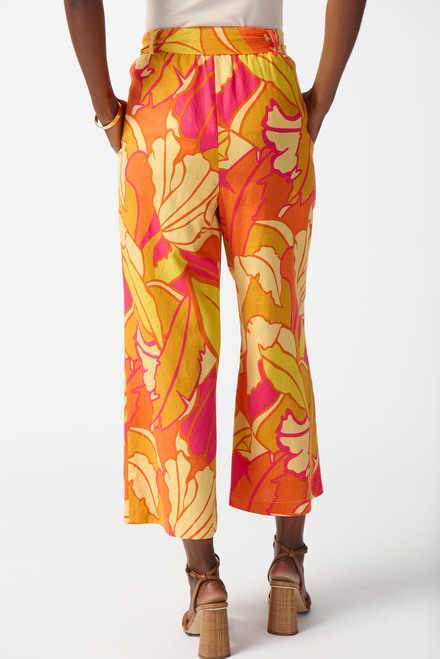 Tropical Print Belted Pants Style 242910. Pink/multi. 4
