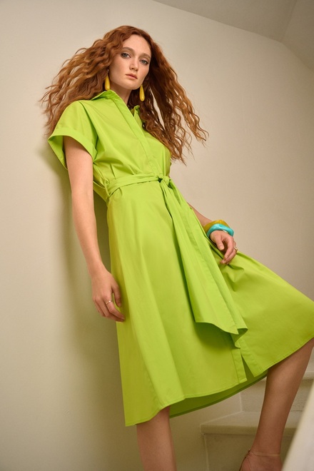 Short Sleeve Shirt Dress Style 242914. Key Lime. 2