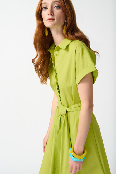 Short Sleeve Shirt Dress Style 242914. Key Lime. 4