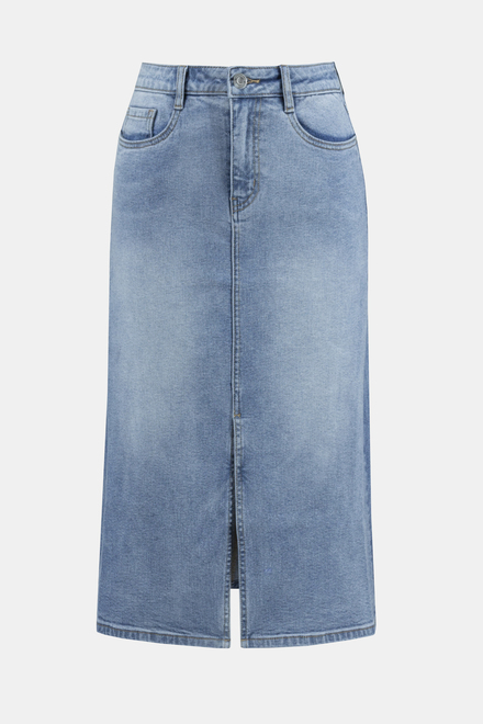 Knee-Length Denim Skirt Style 242919. Light Blue. 5