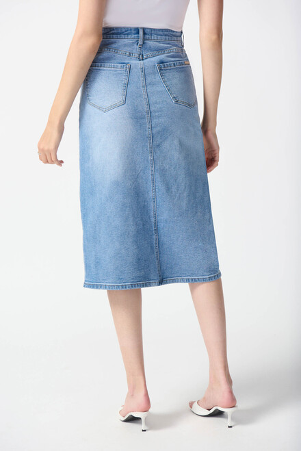 Knee-Length Denim Skirt Style 242919. Light Blue. 2