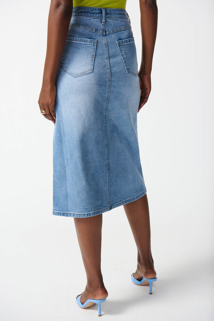 Knee-Length Denim Skirt Style 242919. Light Blue. 4