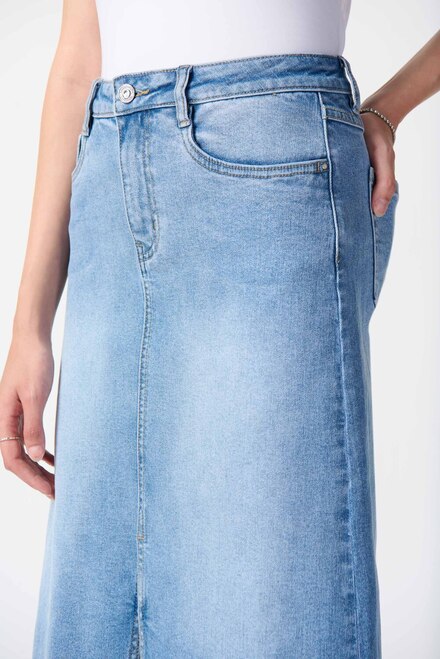 Knee-Length Denim Skirt Style 242919. Light Blue. 3