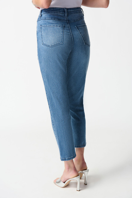 Distressed &amp; Embellished Jeans Style 242921. Denim Medium Blue. 2