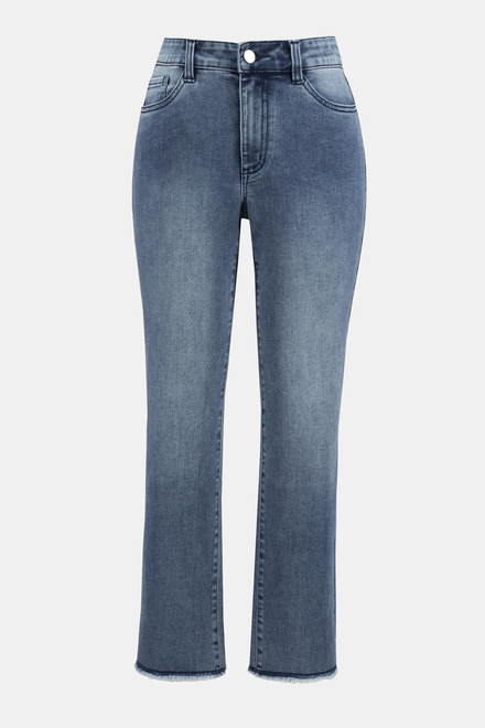 Frayed Edge Jeans Style 242922. Denim Medium Blue. 5