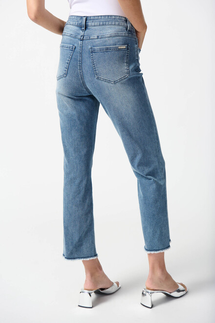 Frayed Edge Jeans Style 242922. Denim Medium Blue. 2