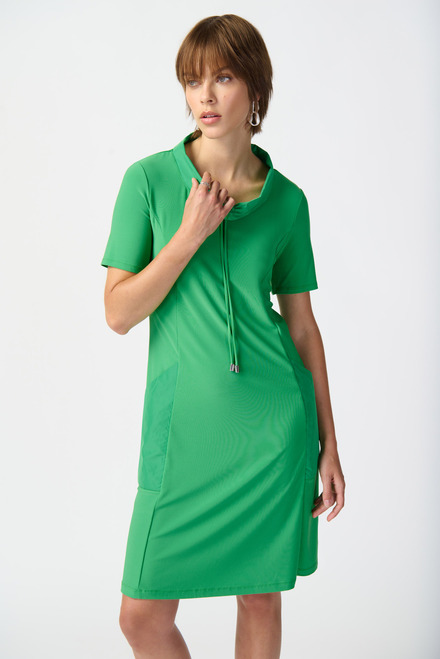 Drawstring Shirt Dress Style 231141. Island Green. 4