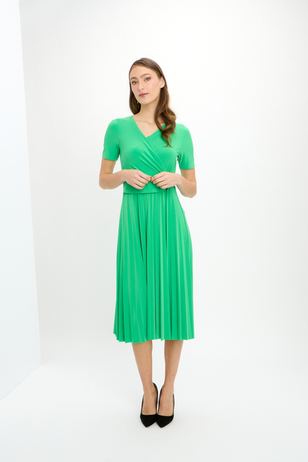 Wrap Front Pleated Dress Style 241013. Island Green. 5