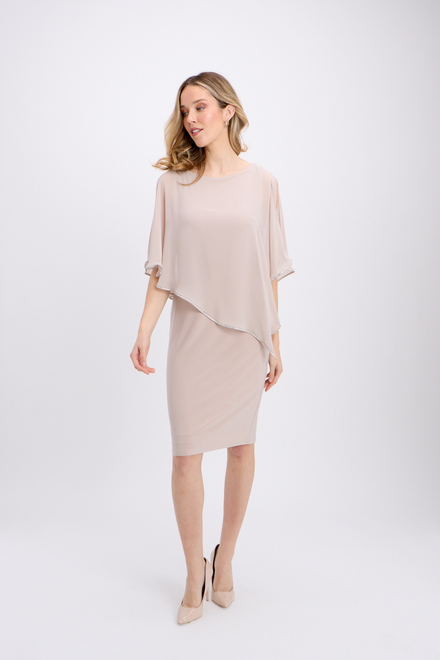 Dress with Asymmetric Hem Style 223762. Sand. 5