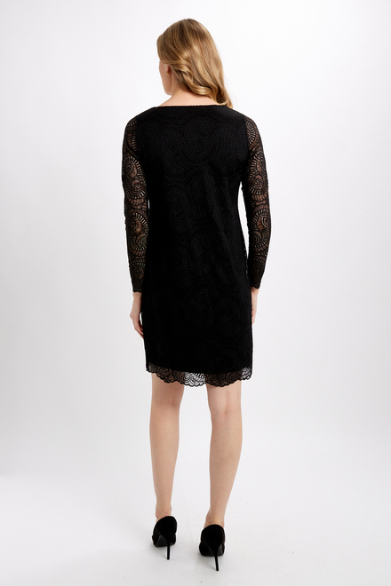 Lace V-Neck Slim Dress Style 38073. Black. 2