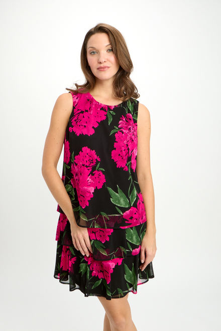 Floral dress Style 6281241101. Black/fuchsia. 4