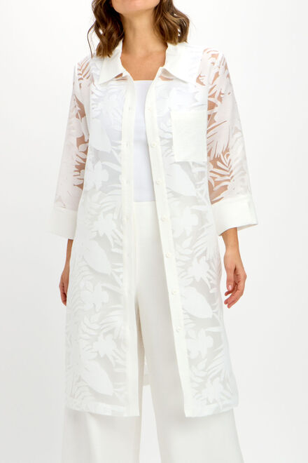 Frank Lyman Tropical Print Coverup Style 241189. Offwhite. 4