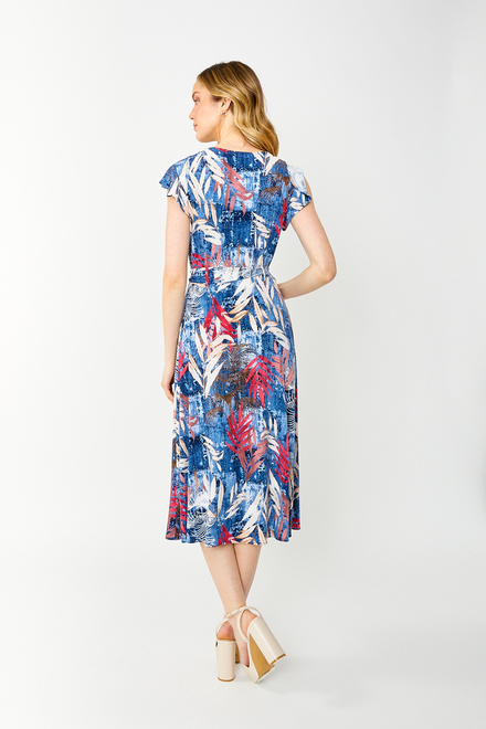 Flutter Sleeve Dress Style 241238. Blue/pink. 2