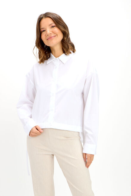 Polo Drawstring Minimalist Shirt Style 241326. White. 2