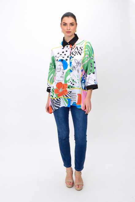 Abstract Print Top Style 6281241339. Offwhite/multi. 8
