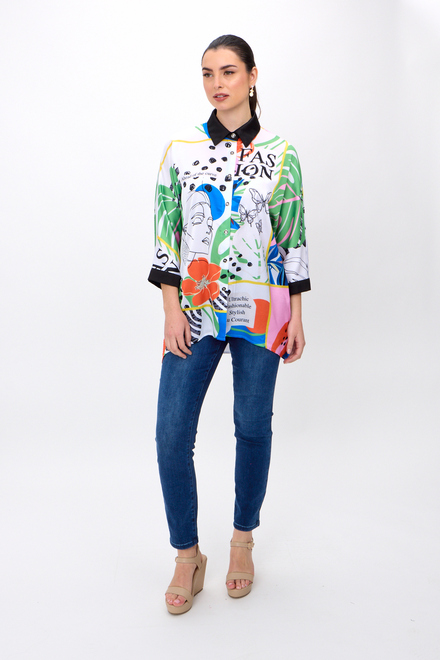 Abstract Print Top Style 6281241339. Offwhite/multi. 9
