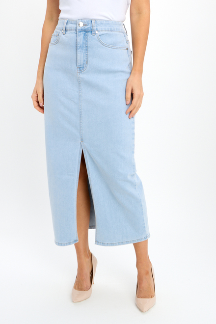 Frank Lyman Denim Skirt Style 241341. Light Blue. 3