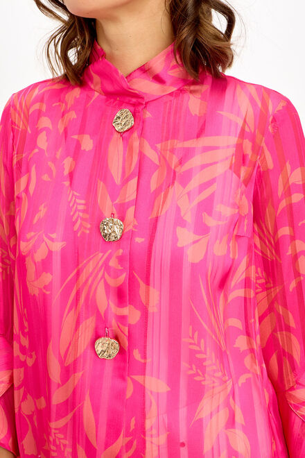 Ruffled Leaf Flare Shirt Style 241470. Pink/orange. 3