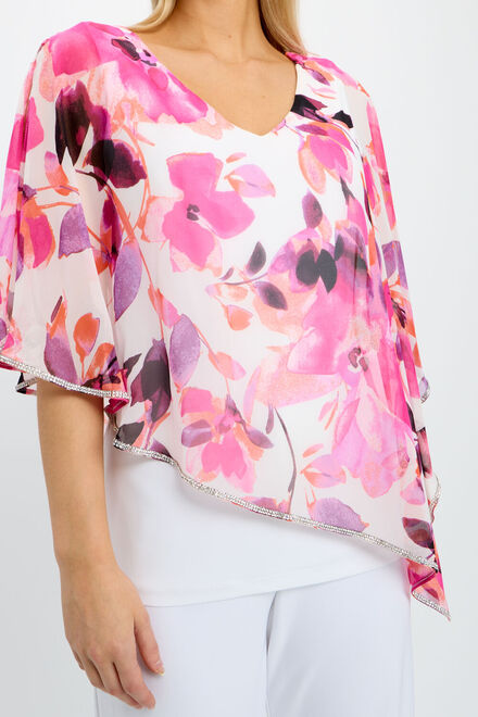 Frank Lyman floral top Style 242171. Offwhite/pink. 2