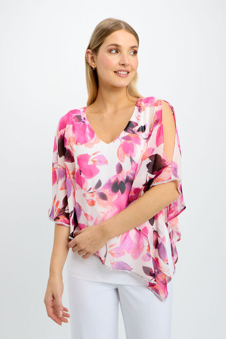 Frank Lyman floral top Style 242171. Offwhite/pink. 4