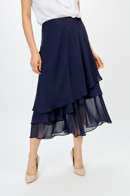 Tiered Midi Skirt Style 241232. Midnight Blue. 4