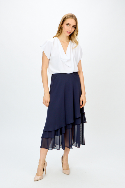 Tiered Midi Skirt Style 241232. Midnight Blue. 3