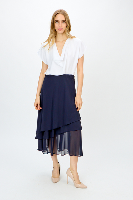 Tiered Midi Skirt Style 241232. Midnight Blue. 5