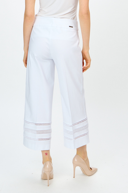 Wide Leg Patterned Capris Style 241073. White. 2