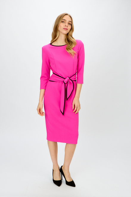 Contrast Trim Dress Style 221210. Ultra pink/black