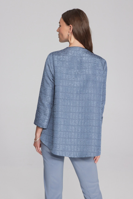 Quilted Cropped Blazer Style 233792. Serenity Blue. 2