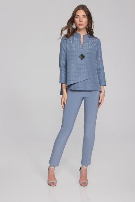 Quilted Cropped Blazer Style 233792. Serenity Blue. 3