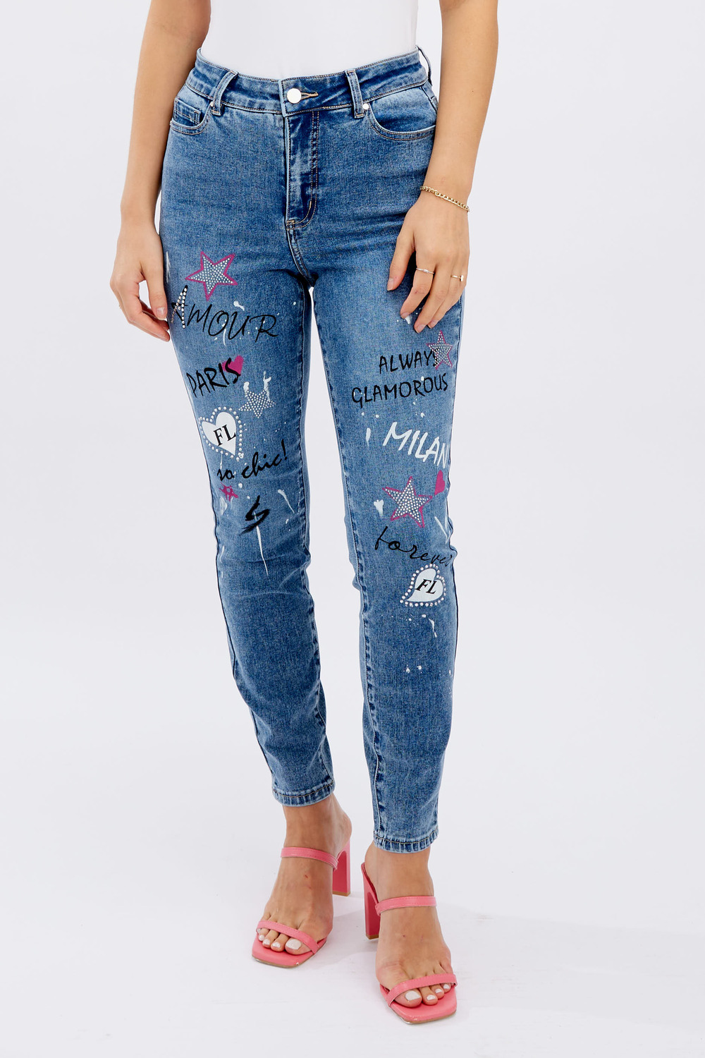 Graphic print jean style 246213 (blue)