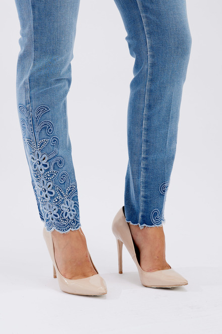 lace details jeans style 246220u. Blue. 4
