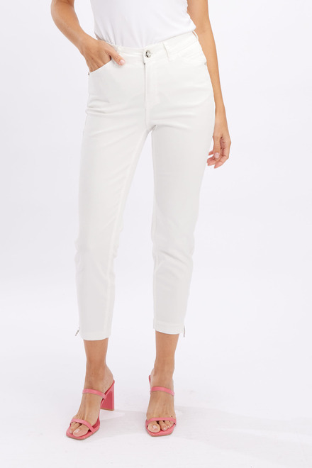 Pantalon en denim tiss&eacute; mod&egrave;le 246253u. Blanc. 2