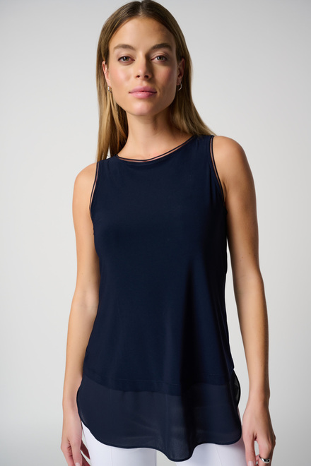 Tulle Trim Camisole Style 183126. Midnight Blue. 8