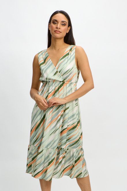 lively print Dress style SP2430. Sage Green Ikat. 4