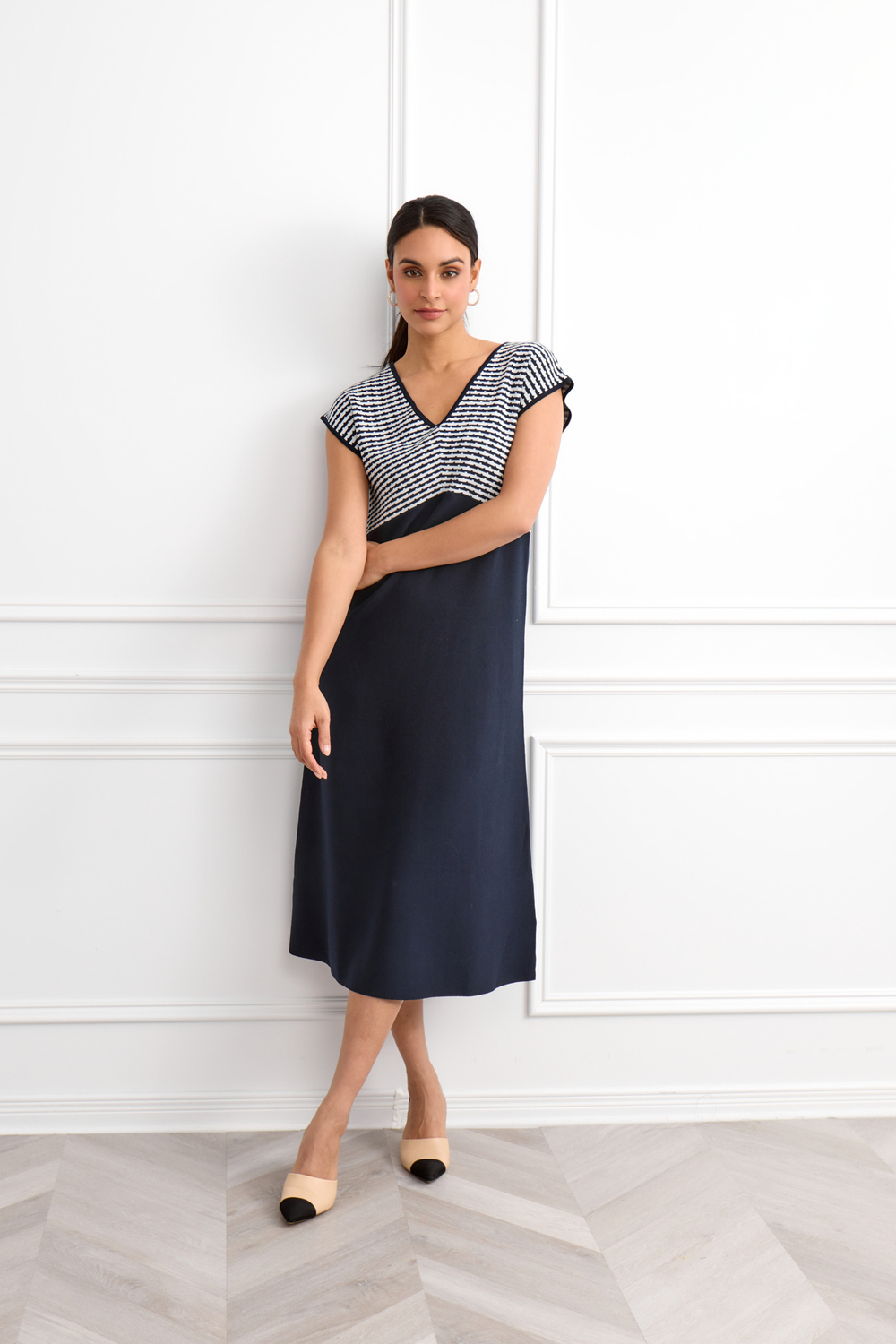 fitted dress Style SP2438. Navy