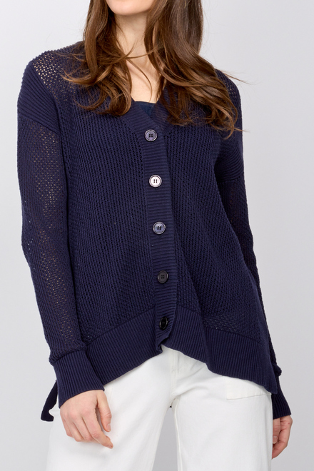 front-button closure cardigan style SP2453. Navy. 3